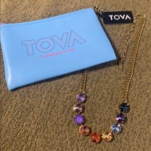 NWT TOVA MINI SOFIA
NECKLACE IN
ORANGE/MONTANA/PURPLE